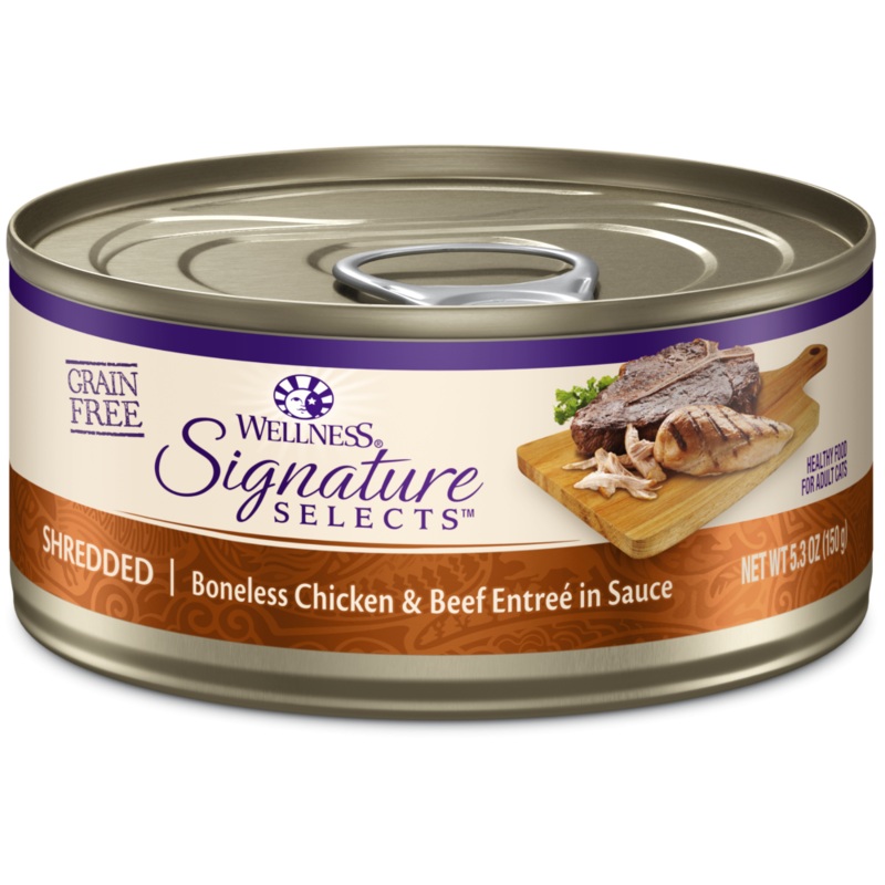 Wellness Signature Selects Grain Free Natural White Meat Chicken and Beef Entree in Sauce Wet Canned Cat Food