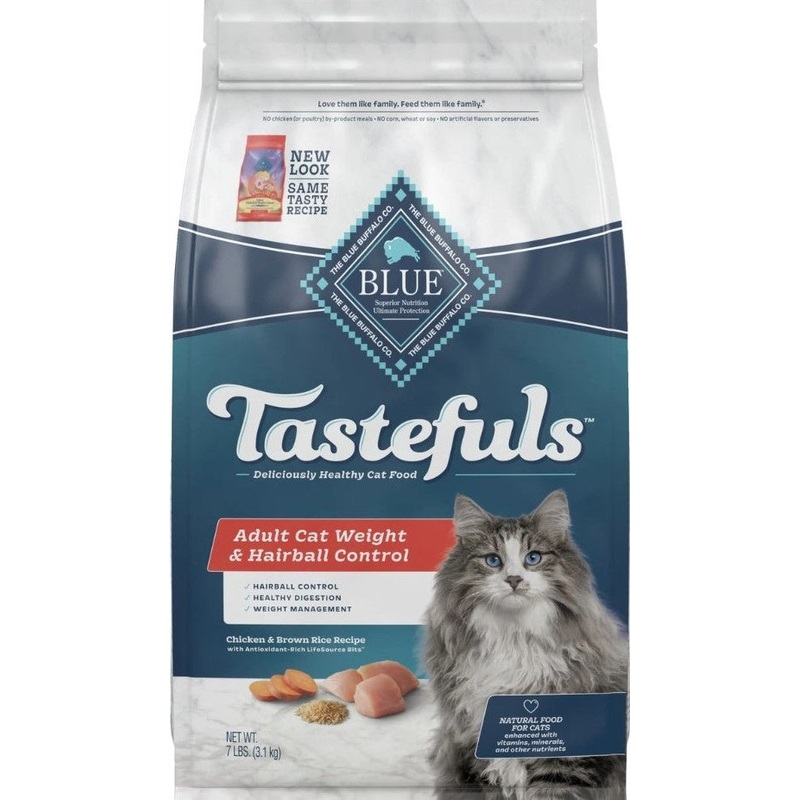 Blue Buffalo Hairball & Weight Control Natural Chicken & Brown Rice Adult Dry Cat Food