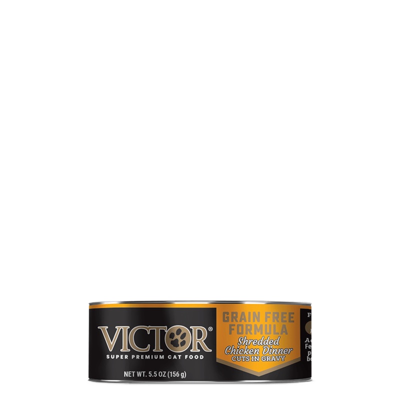VICTOR Grain Free Formula Shredded Chicken Dinner in Gravy for Cats