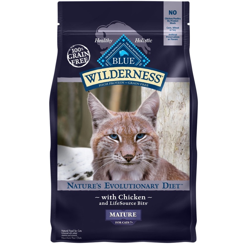 Blue Buffalo Wilderness Grain Free Chicken High Protein Recipe Mature Dry Cat Food