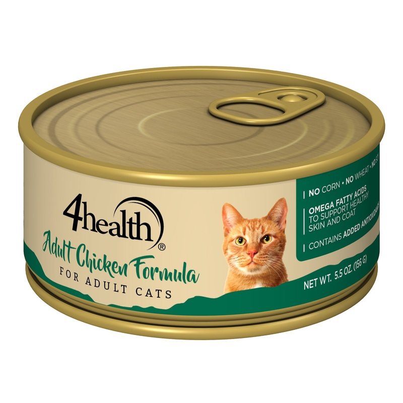 4health with Wholesome Grains Cat Adult Chicken Formula Wet Cat Food, 5.5 oz. Can