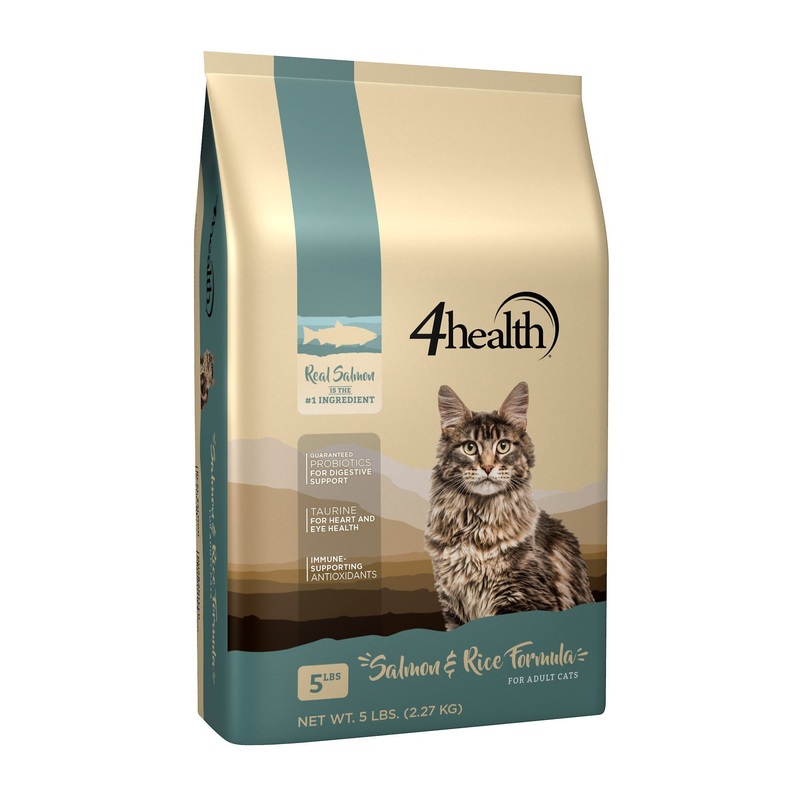 4health with Wholesome Grains Salmon & Rice Formula Dry Cat Food, 9822