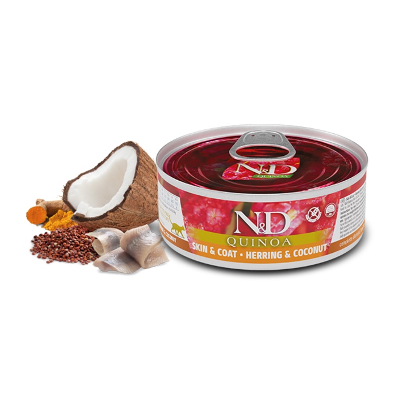 Farmina Quinoa Skin & Coat Herring & Coconut - 2.46oz/24 Can Case