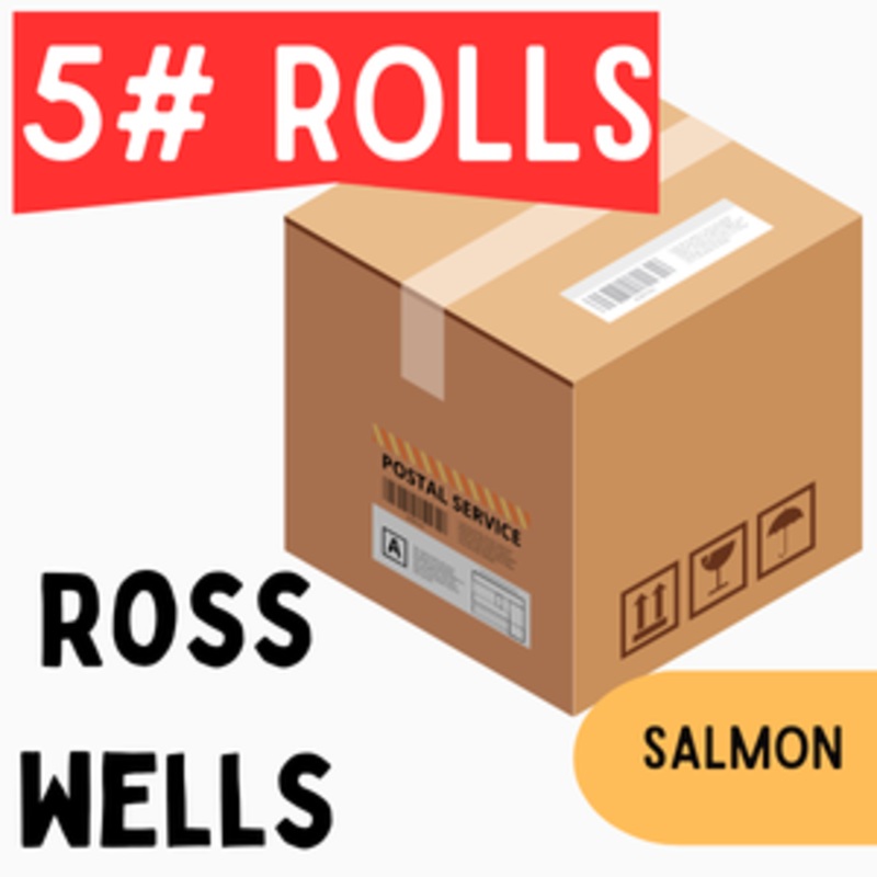 Ross-Wells Salmon Course Grind - 5lb Rolls Full Shipping Box w/ Dry Ice (8 Rolls)