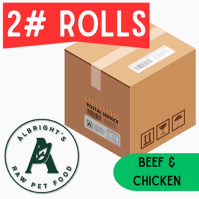 Albright's Beef and Chicken - 2 lb Rolls Shipping Box w/ Dry Ice (20 Rolls)