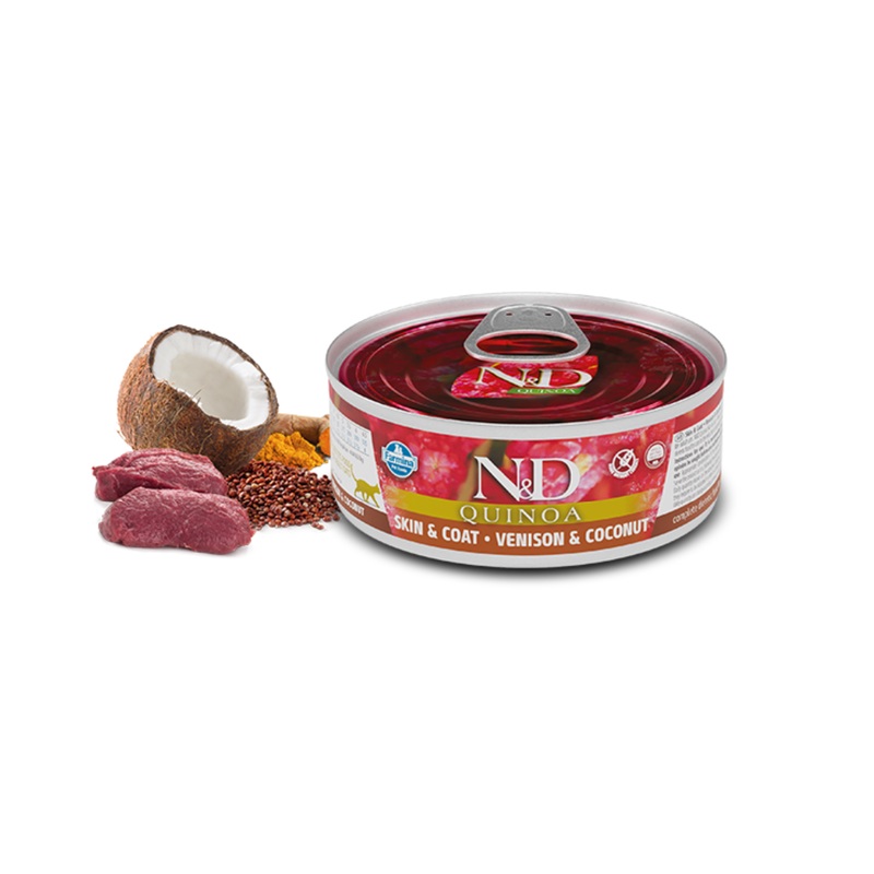 Farmina Quinoa Skin & Coat Venison for Cats - 2.46oz/24 Can Case