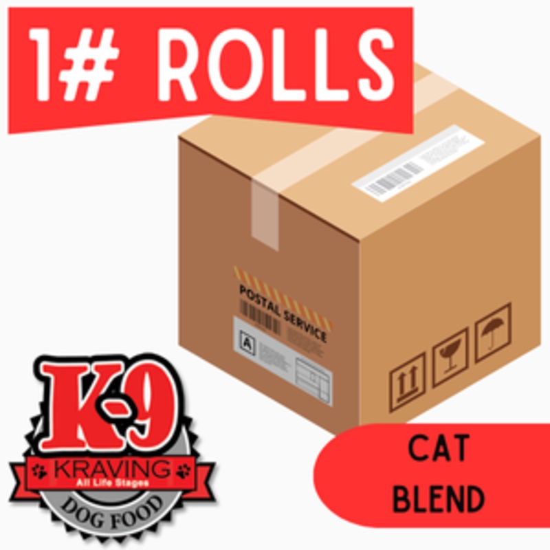 Midwest Legacy Beef Cat Blend - 1 lb Roll Full Shipping Box w/ Dry Ice (35 Packs, 2 Blocks Dry Ice)