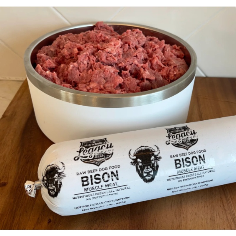 Midwest Legacy Beef Ground Bison Meat 2lb Roll/30lb Case
