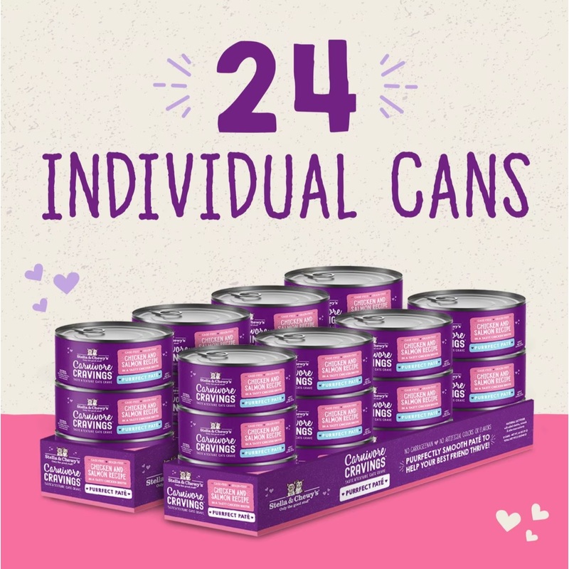 Stella & Chewy's Carnivore Cravings Purrfect Pate Chicken & Salmon Recipe - 2.8oz/ 24 Can Case