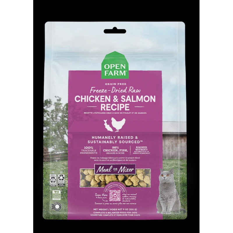 Open Farm Cat Freeze Dried Chicken & Salmon 9oz