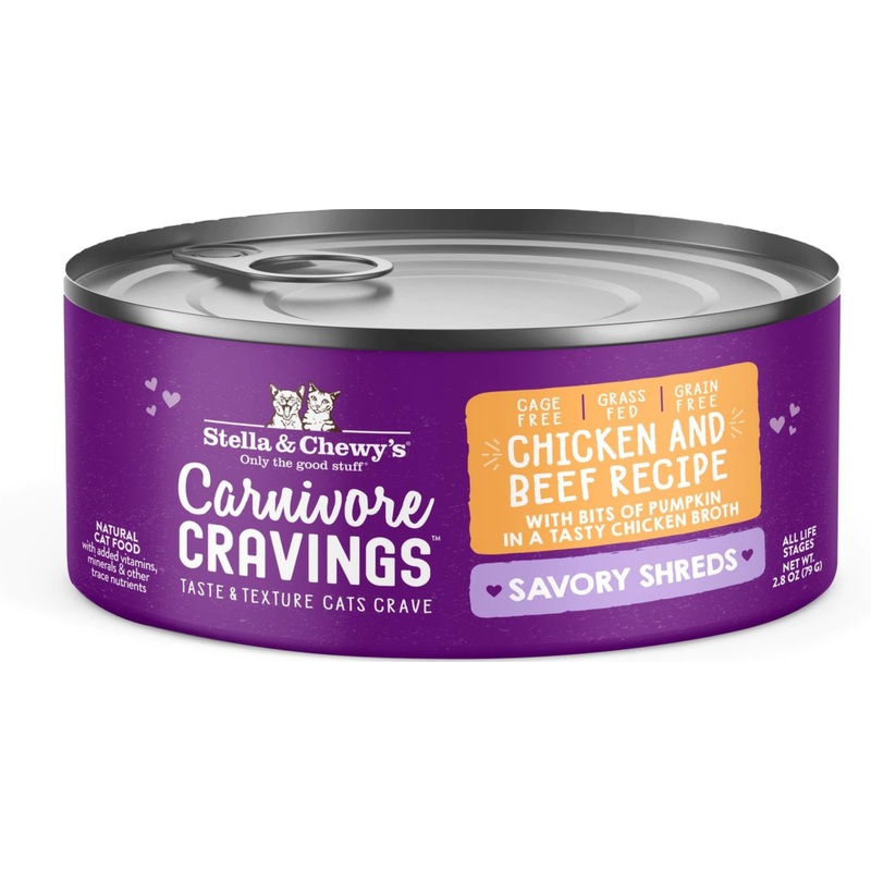 Stella & Chewy's Carnivore Cravings Savory Shreds Chicken & Beef Recipe - 2.8oz Can