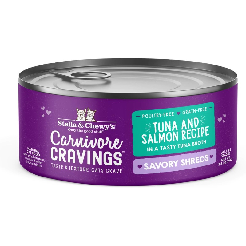 Stella & Chewy's Carnivore Cravings Savory Shreds Tuna & Salmon Recipe - 2.8oz Can