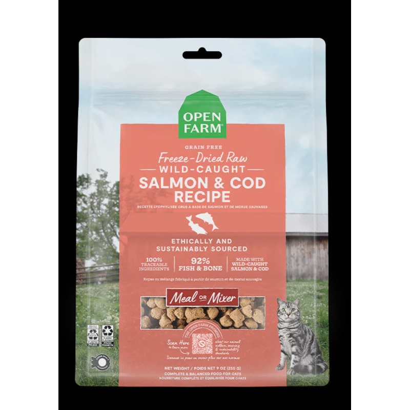 Open Farm Wild-Caught Salmon & Cod Freeze-Dried Raw Cat Food
