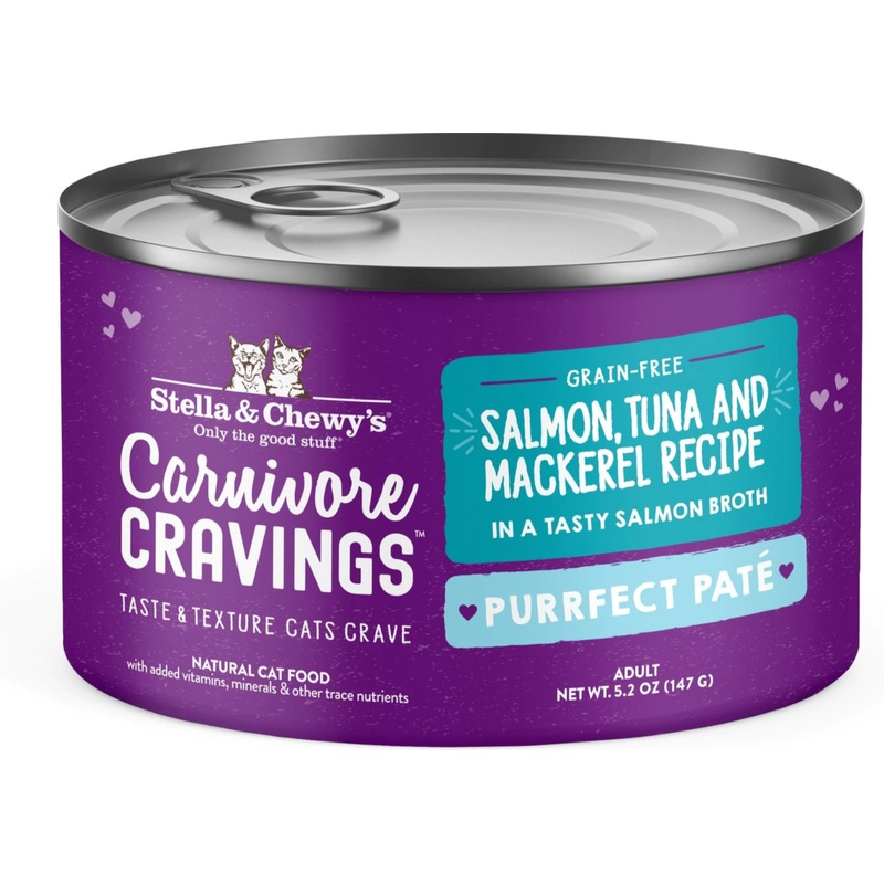 Stella & Chewy's Carnivore Cravings Purrfect Pate Salmon, Tuna & Mackerel Recipe - 5.2oz Can