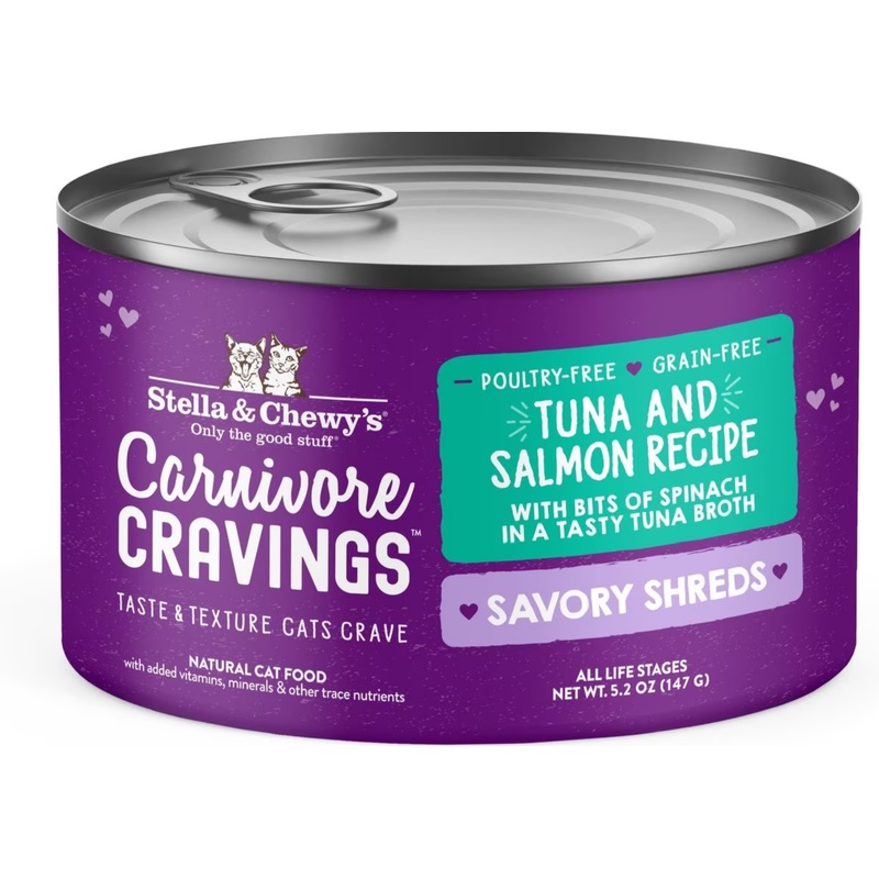 Stella & Chewy's Carnivore Cravings Savory Shreds Tuna & Salmon Recipe - 5.2oz Can
