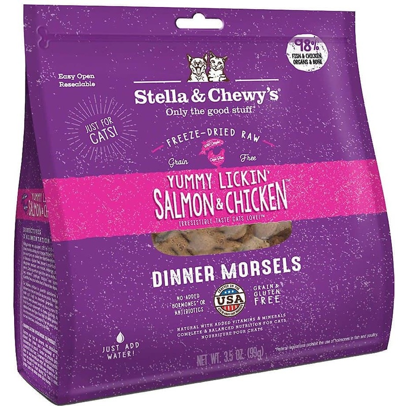 Stella & Chewy's Yummy Lickin' Salmon & Chicken Dinner Morsels Freeze-Dried Raw Cat Food