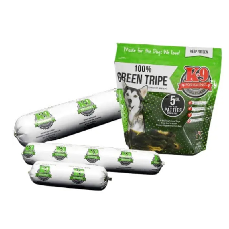 K-9 Kraving Beef Green Tripe - 4 oz Patties/5 lb Bag