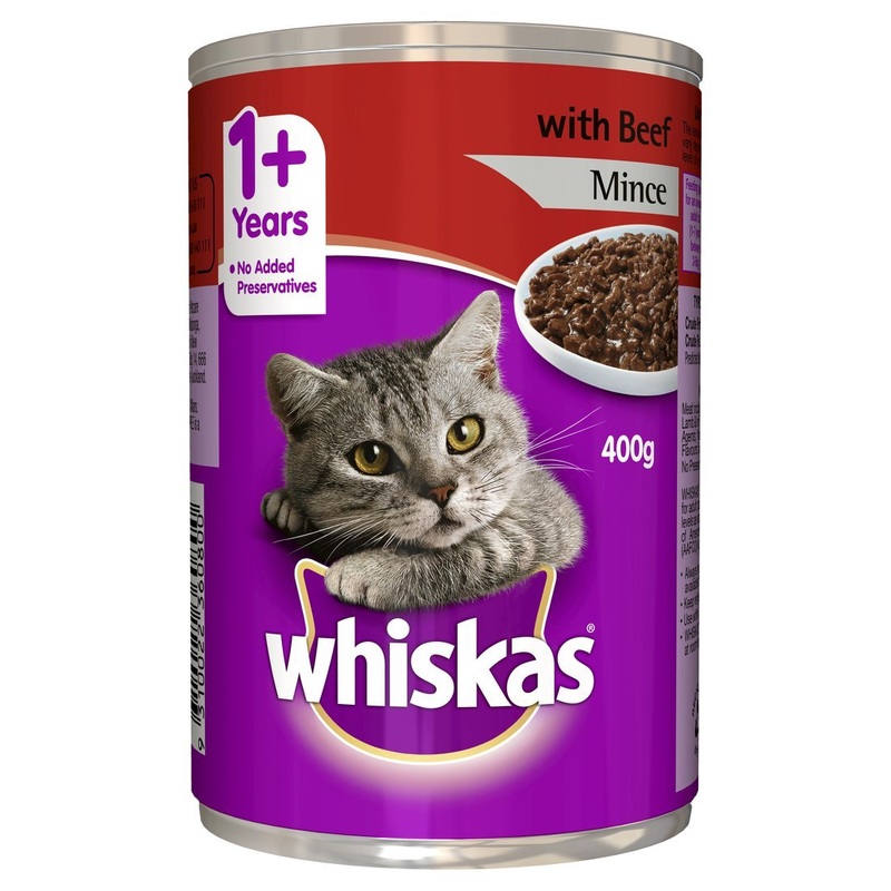 Whiskas Wet Cat Food Mince with Beef 400g