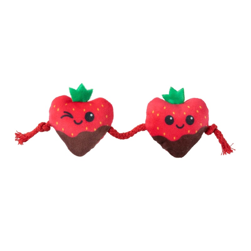 Fuzzyard Cat Toy Strawberry Hearts 2 Piece