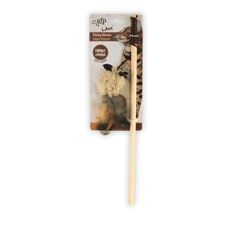 LAM CAT Lamb Flying Mouse on Wand