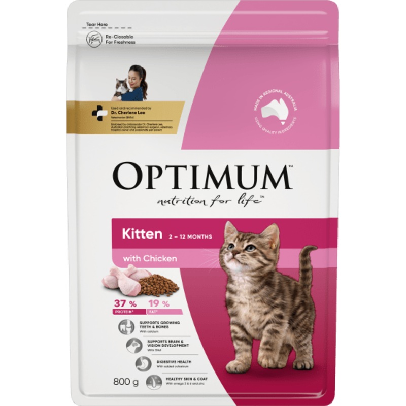 Optimum Dry Cat Food Kitten Chicken 800g