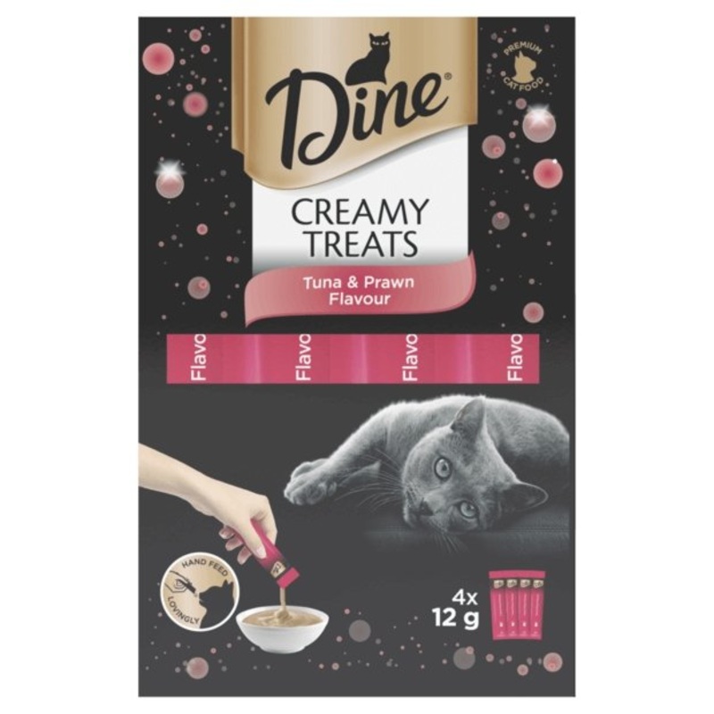 Dine Creamy Treats Tuna & Prawn 8 x (4x12g)