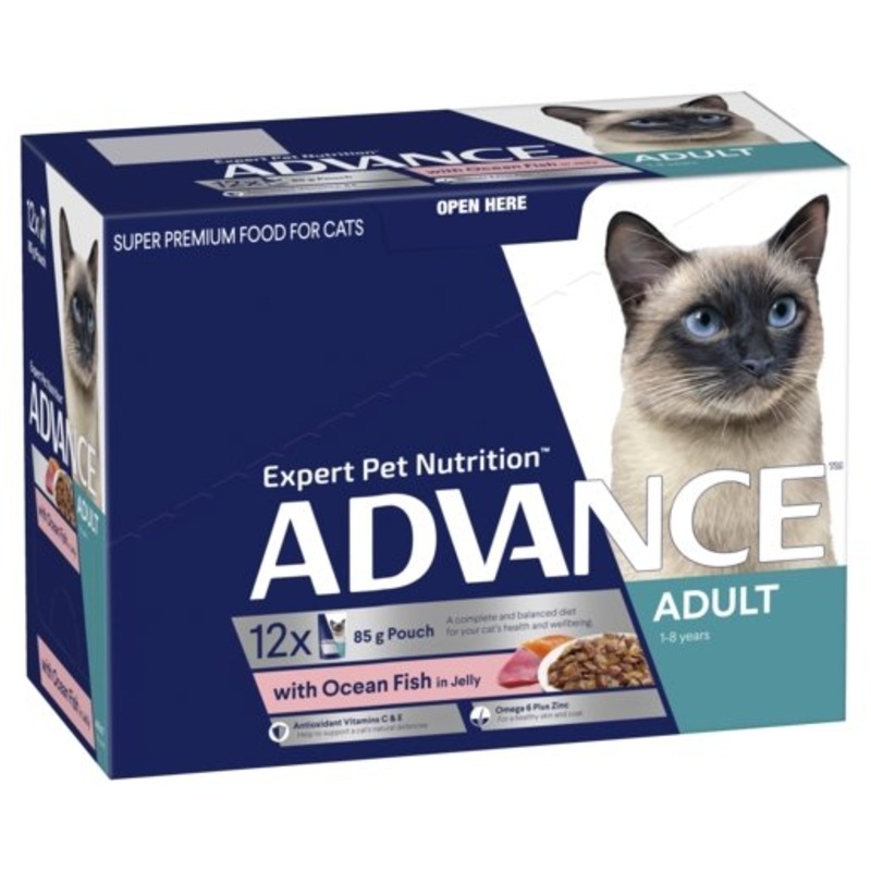 Advance Wet Cat Food Adult Ocean Fish Jelly12x85g