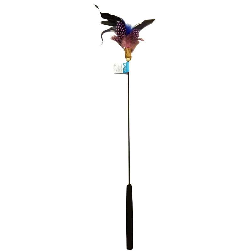 Cat Teaser Wand Long Stick 67cm K9 Blue