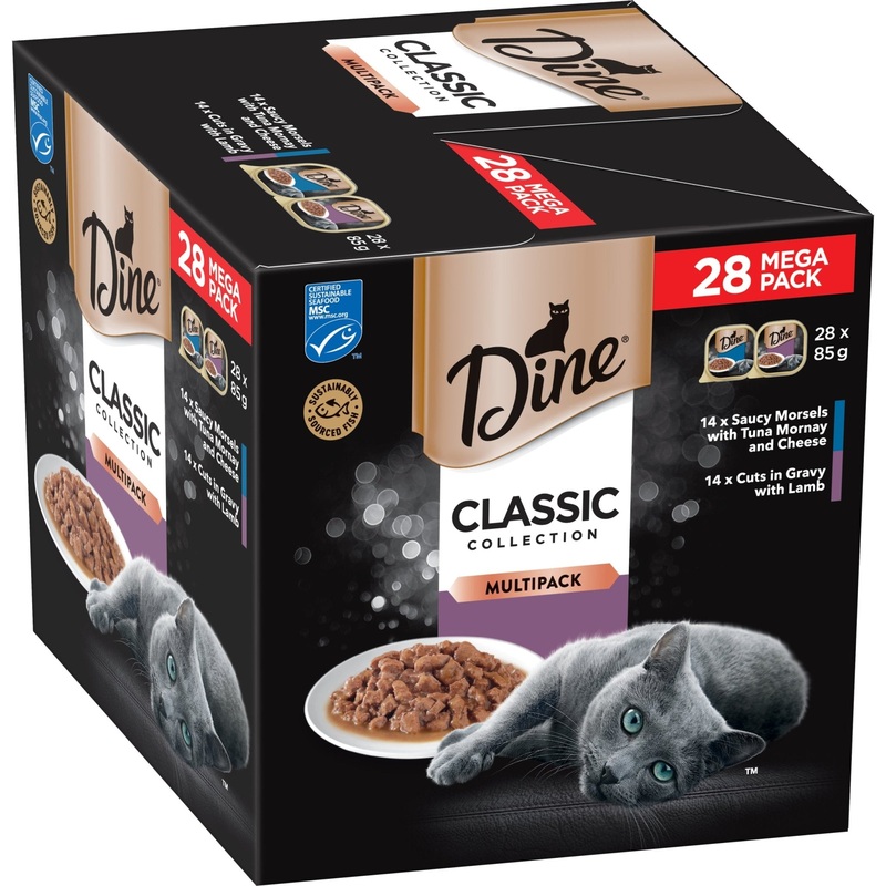Dine Classic Collection Variety Pack Tuna Mornay and Lamb Cat Food 28x85g