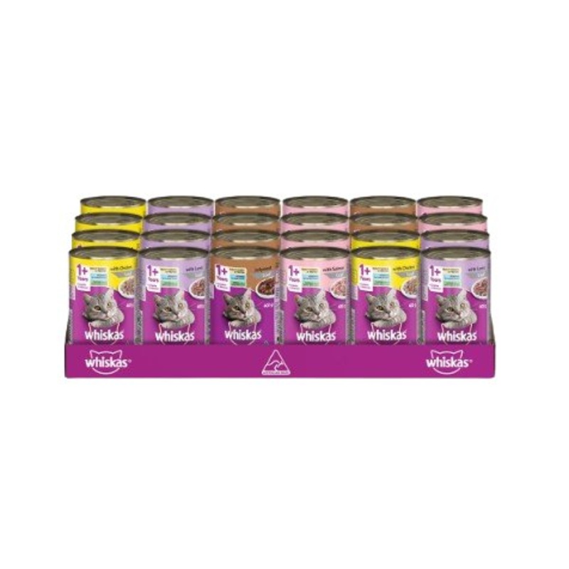Whiskas Wet Cat Food Mixed Variety Cans 24x400g