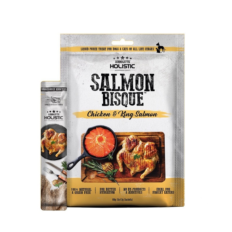 Absolute Holistic Bisque Chicken and King Salmon Treat 5x12g
