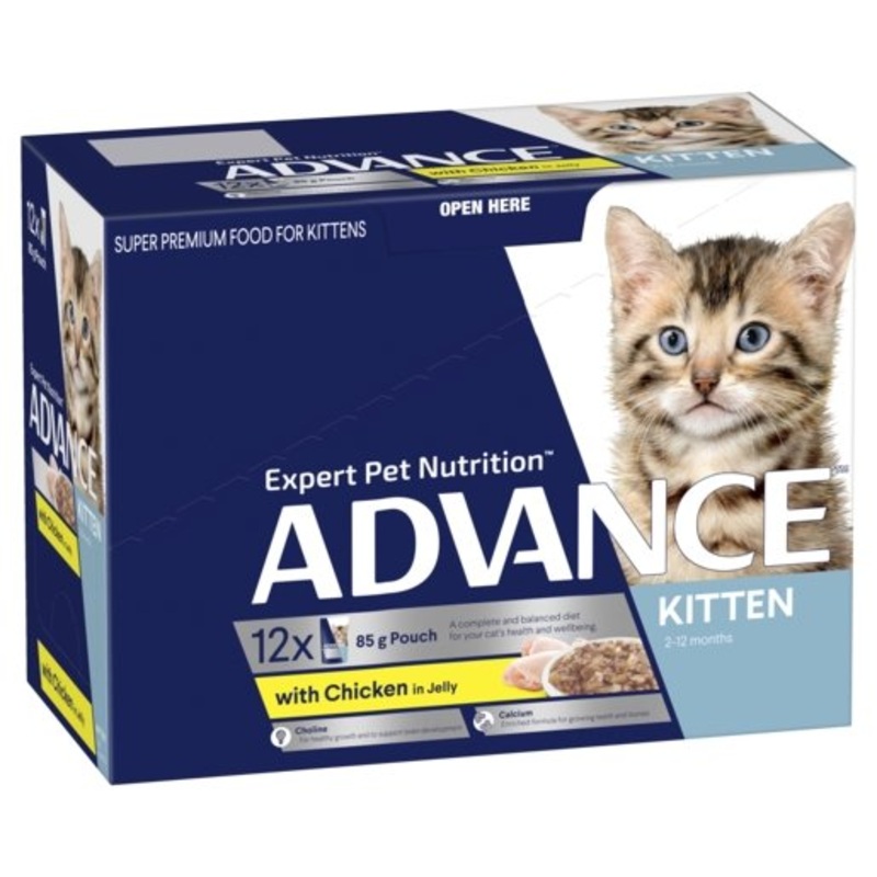 Advance Wet Cat Food Kitten Chicken And Jelly12x85g