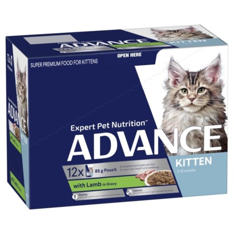 Advance Wet Kitten Food Lamb & Gravy 12x85g