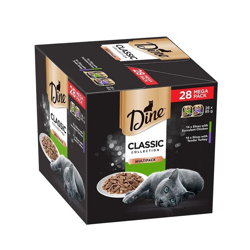 Dine Classic Collection Variety Pack Succulent Chicken and Tender Turkey Cat Food 28x85g