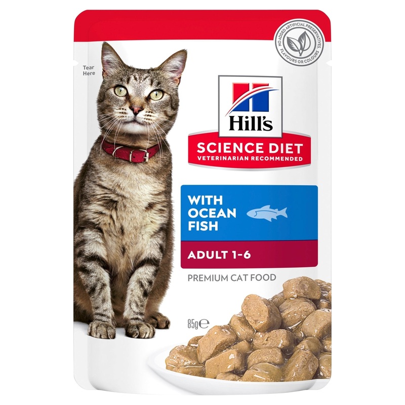 Hill's Science Diet Adult Optimal Care Ocean Fish Cat Food pouches 85g