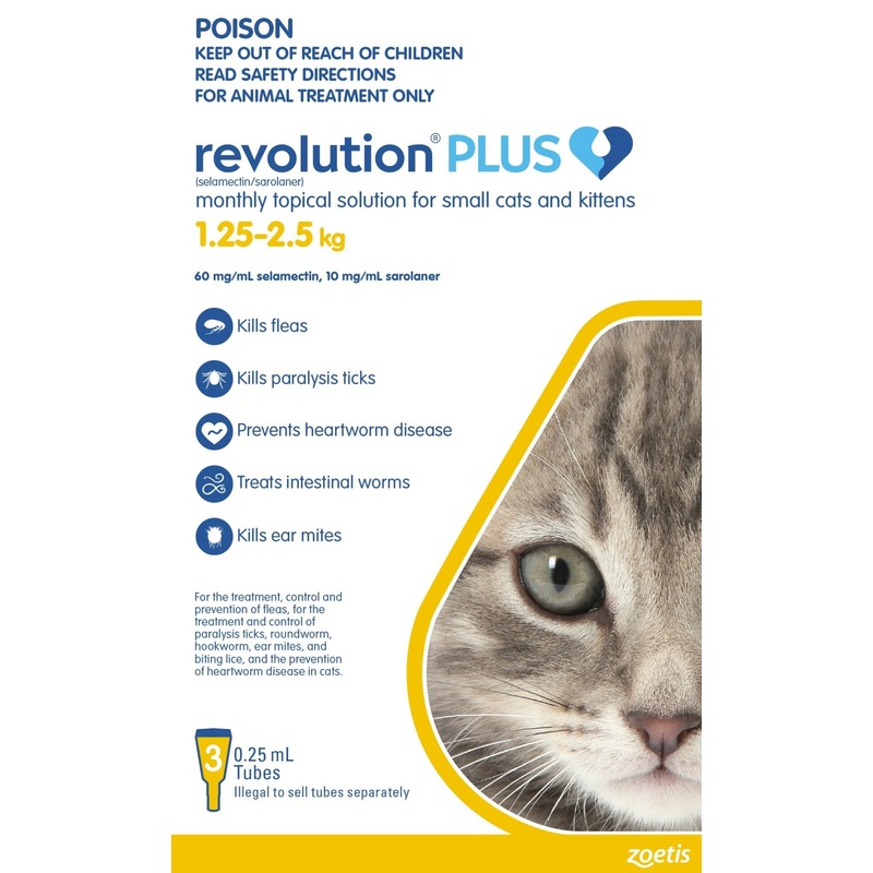 Revolution Plus For Kittens 3 Pack 1.25kg To 2.5kg