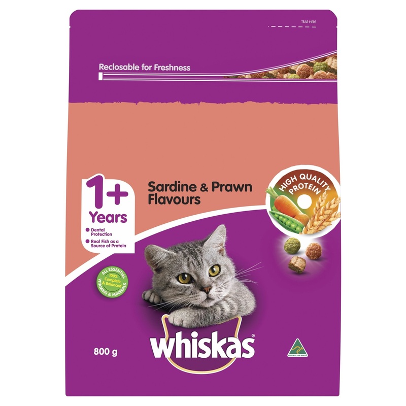 Whiskas Dry Cat Food Adult Sardine & Prawn 800g