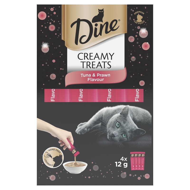Dine Creamy Treats Tuna & Prawn 4x12g