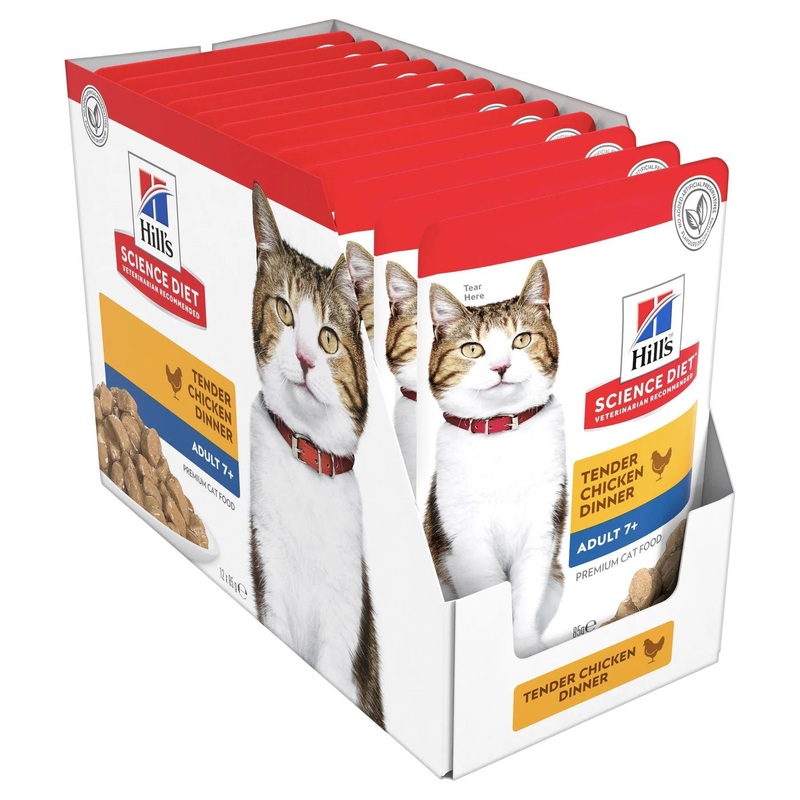 Hill's Science Diet Adult 7+ Active Longevity Chicken Cat Food pouches 12x85g