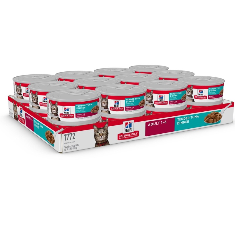 Hill's Science Diet Adult Tender Dinners Tuna Canned Cat Food 24x156g