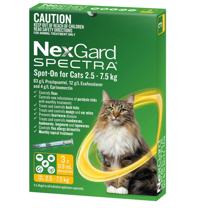 Nexgard Spectra Spot-On for Cats 2.5-7.5kg