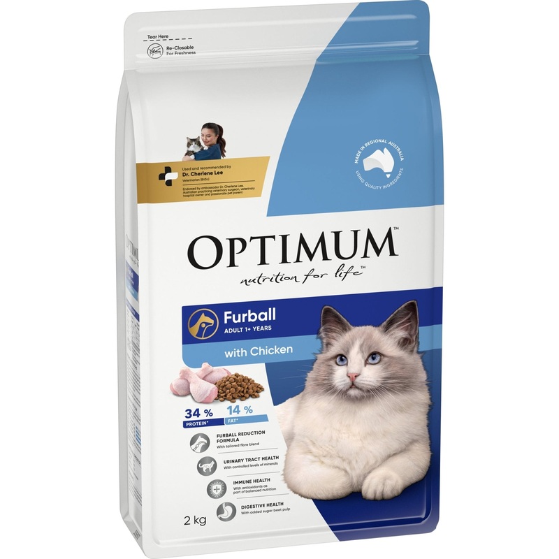 Optimum Dry Cat Food Furball Chicken