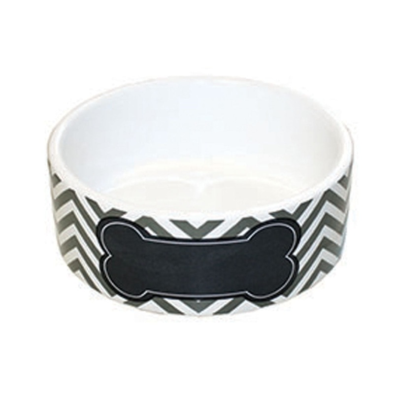 Happy Pet Bowl Grey Chevron Small 400ml