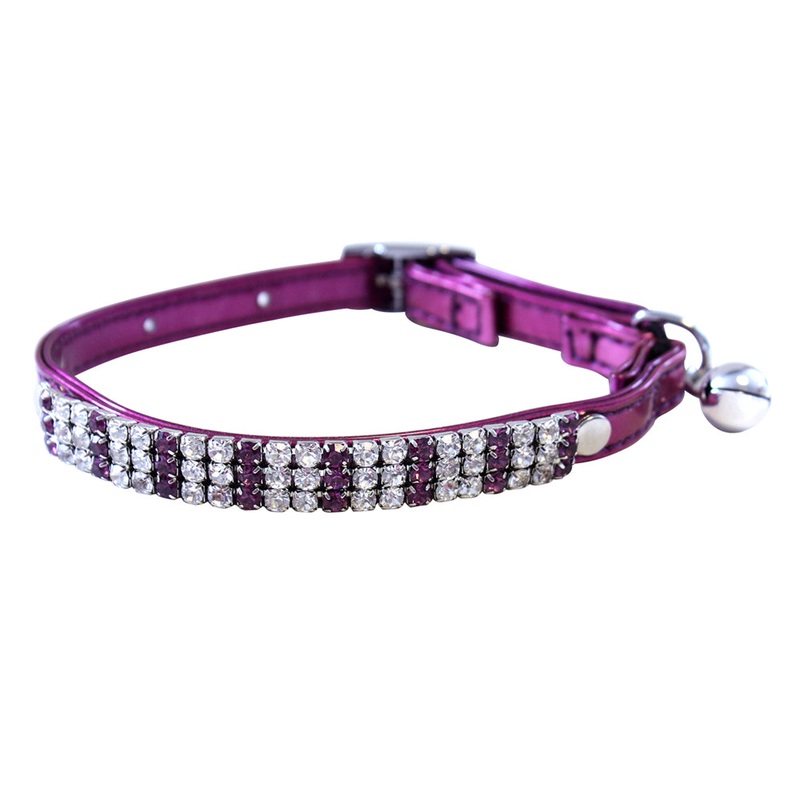 Happy Pet Diamante Cat Collar Purple