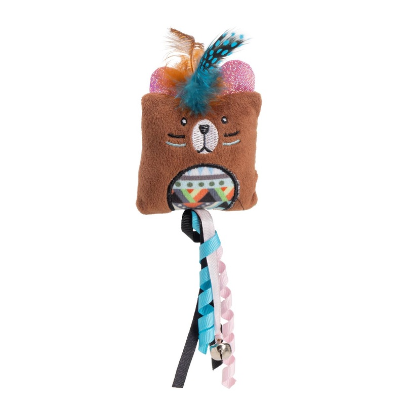 House Of Paws Aztec Feather Bear Cat Toy