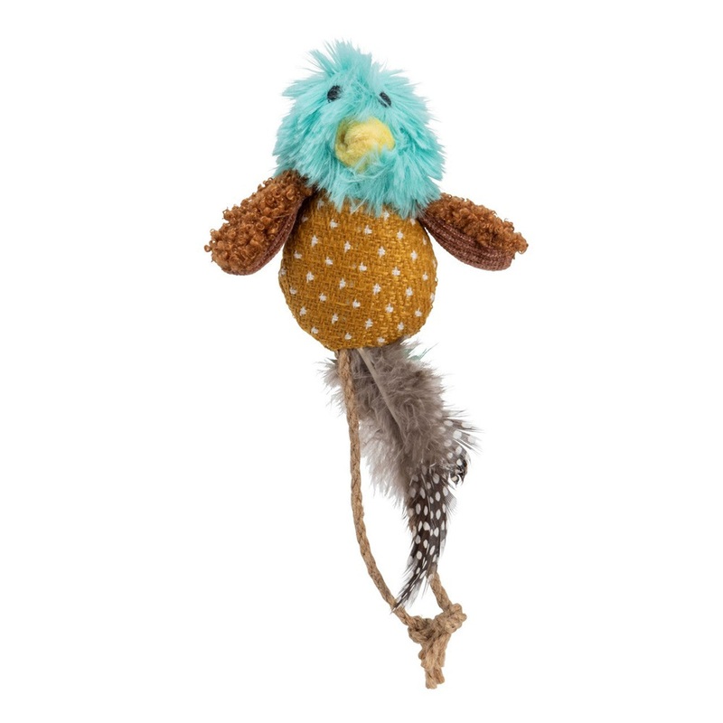House Of Paws Green Bird Feather Cat Toy