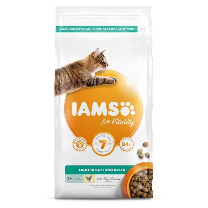 Iams Vitality Adult Cat Food Light Chicken 2kg