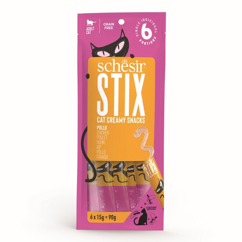 Schesir Stix Adult Cat Chicken 6x15g