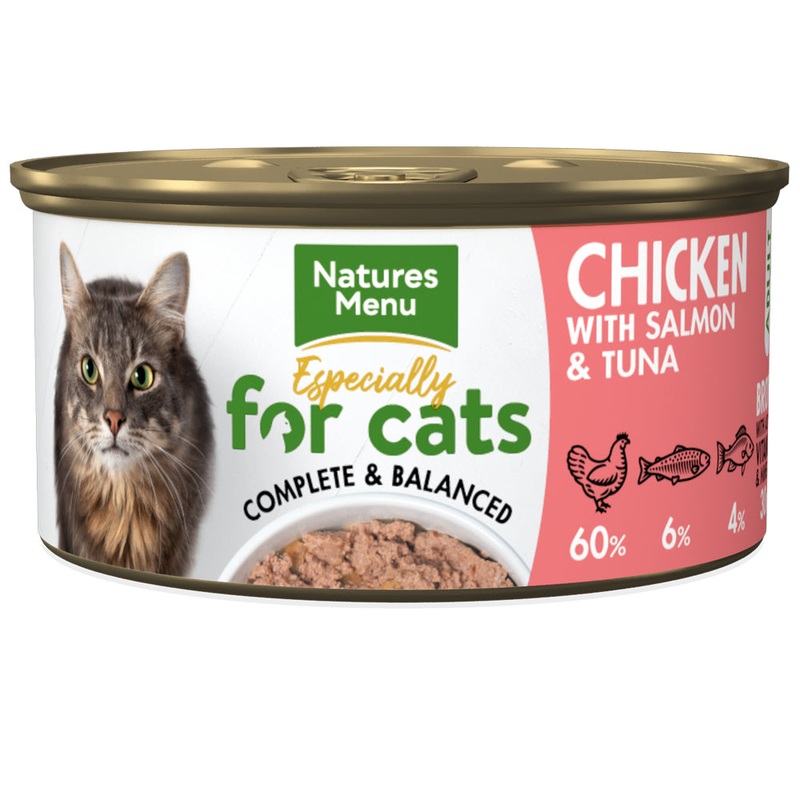 Natures Menu Cat Tin Adult Chicken, Salmon & Tuna 85g