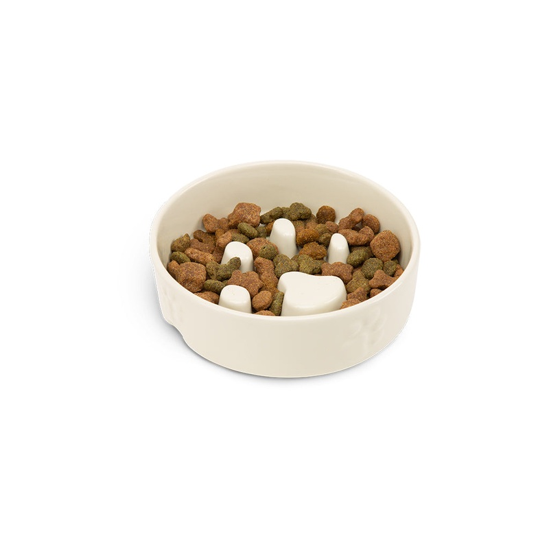 Scruffs Icon Slow Feeder Pet Bowl Cream 16cm